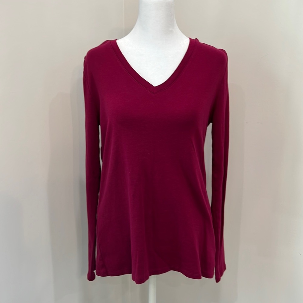 Merona Burgundy Long Sleeve Tee-Shirt